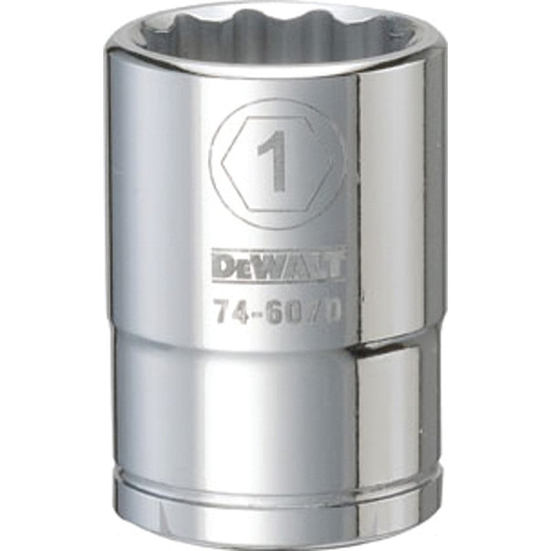 DEWALT DWMT74607OSP Drive Socket, 1 in Socket, 3/4 in Drive, 12-Point, Vanadium Steel, Polished Chrome