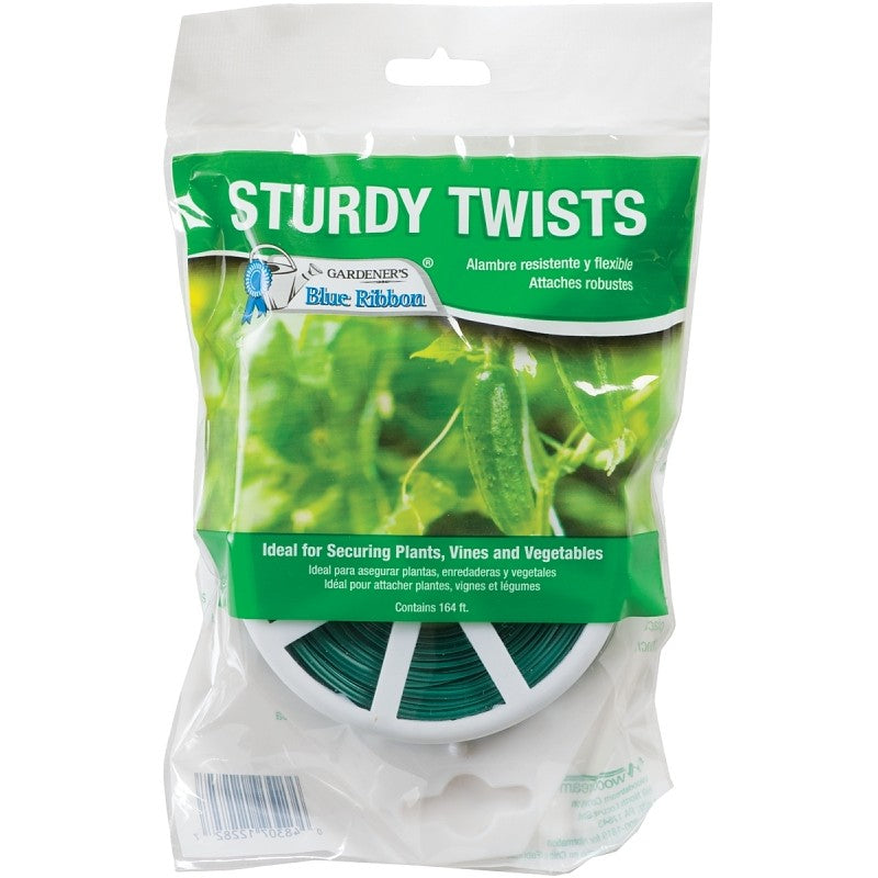 Gardener's Blue Ribbon T009B Sturdy Stretch Twist Tie with Cutter, 164 ft L, Plastic