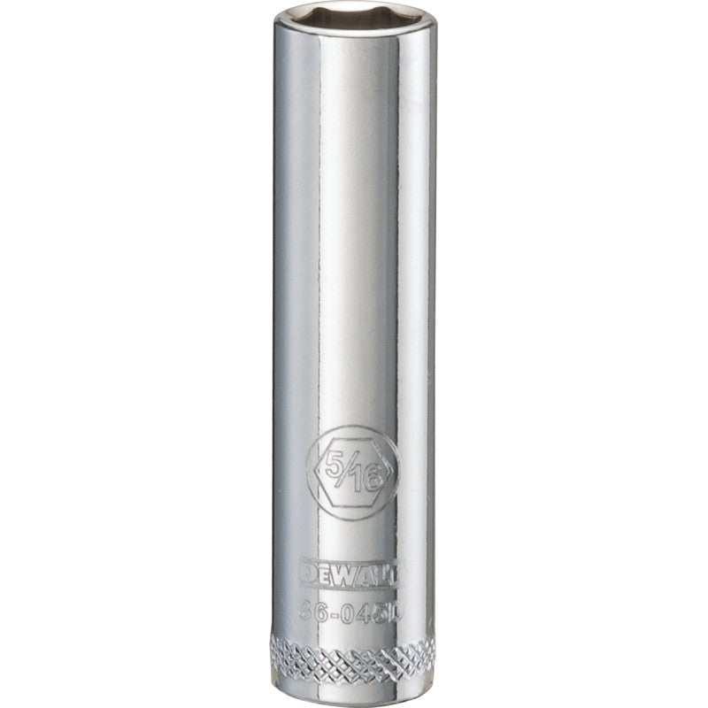 DEWALT DWMT86045OSP Drive Socket, 5/16 in Socket, 1/4 in Drive, 6-Point, Vanadium Steel, Polished Chrome