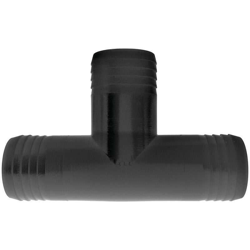 Green Leaf T12P Hose Adapter Tee, 1/2 in, Hose Barb, Polypropylene, Black (Pack of 5)