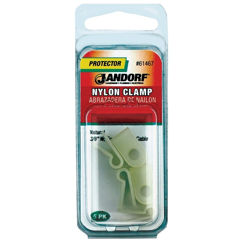 Jandorf 61467 Cable Clamp, 1/8 in Max Bundle Dia, 3/8 in W, Nylon, Natural