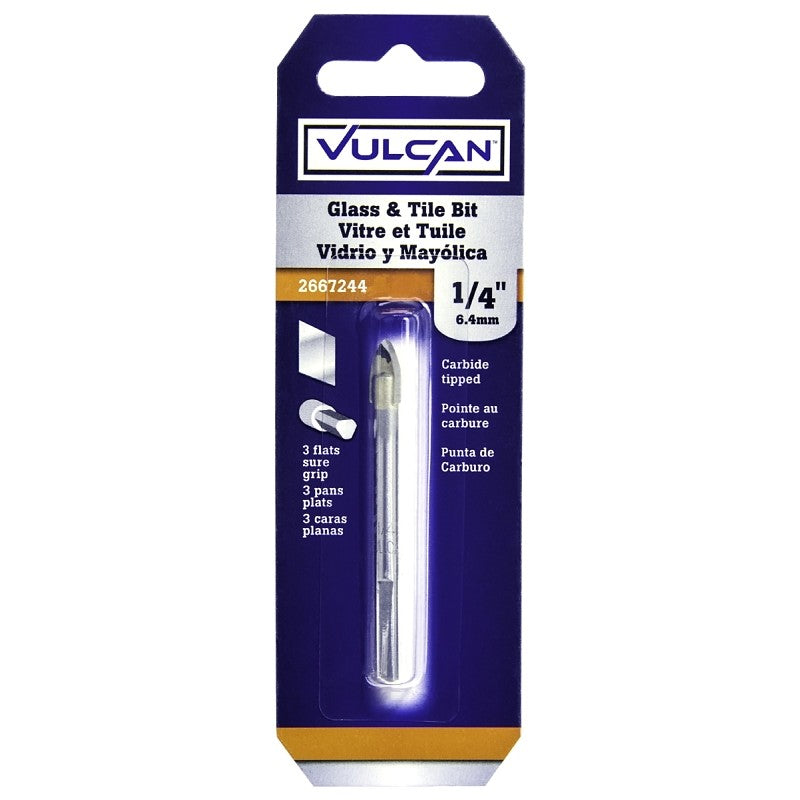 Vulcan 263361OR Jobber Length Drill Bit, 1/4 in Dia, Flat Shank