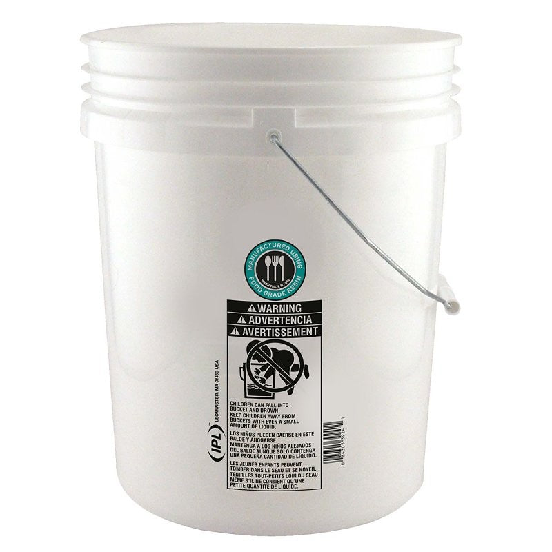 Leaktite 005GFSWH020 Bucket, 5 gal, HDPE, White