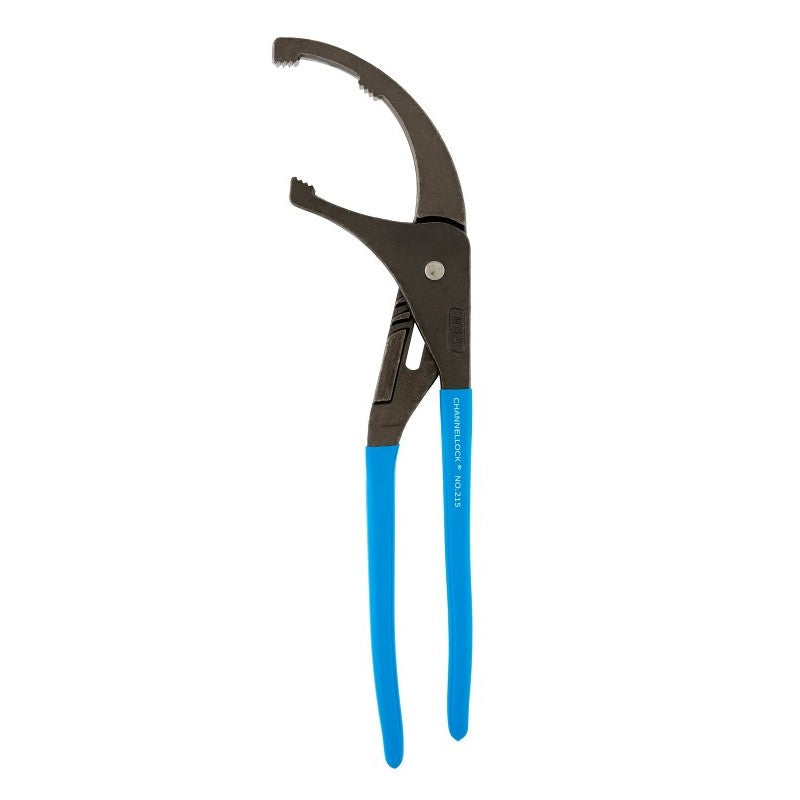 Channellock 215 Oil Filter Plier, 15-1/2 in OAL, 5-1/2 in Jaw Opening, Blue Handle, Comfort-Grip Handle, 3-1/2 in L Jaw