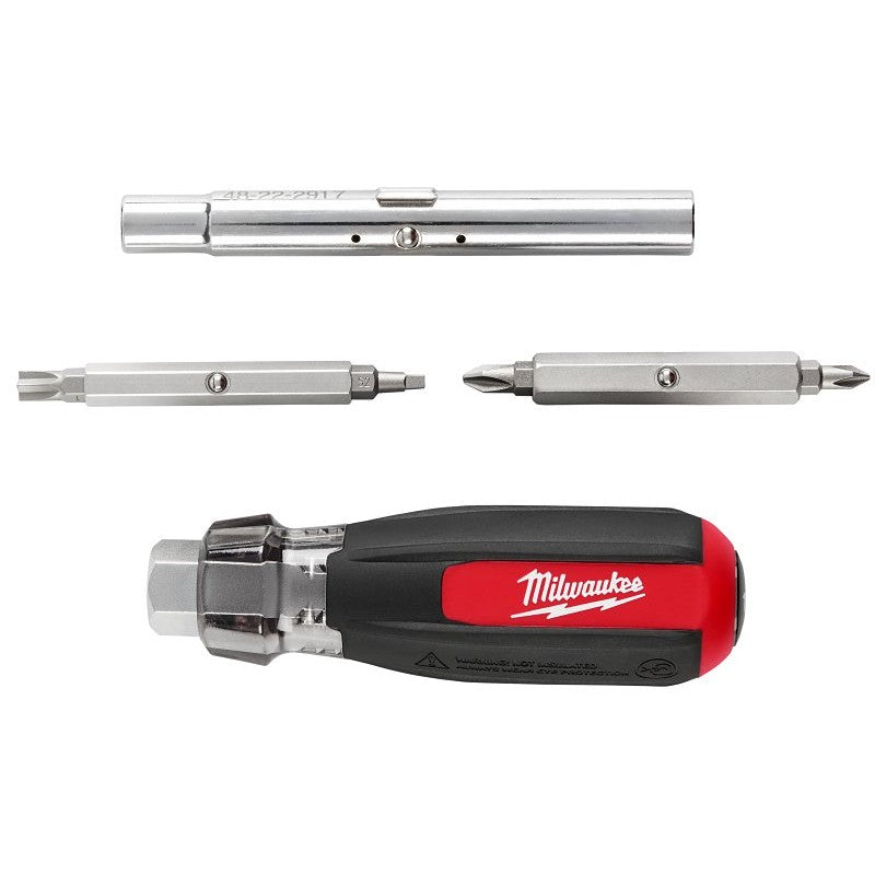 Milwaukee 48-22-2917 13-in-1 Magnetic Screwdriver, 3/16, 1/4 in Drive, Multi-Bit Drive, 8 in OAL