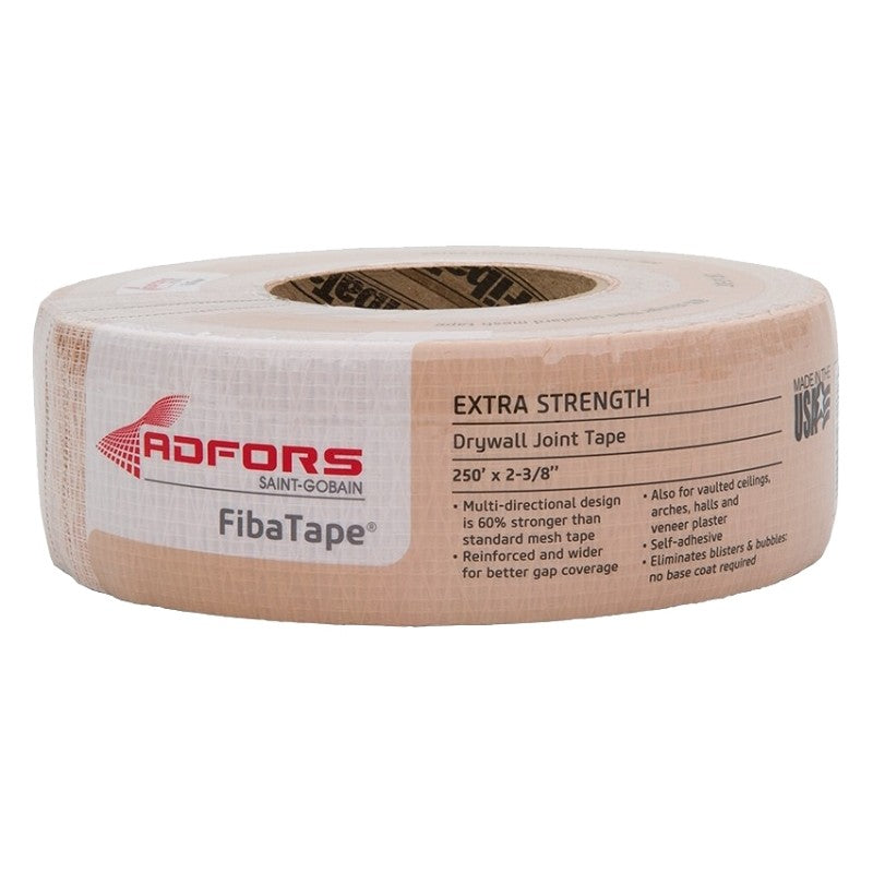 Adfors FibaTape FDW8666-U Extra Strength Drywall Tape, 250 ft L, 2-3/8 in W, Beige (Pack of 10)