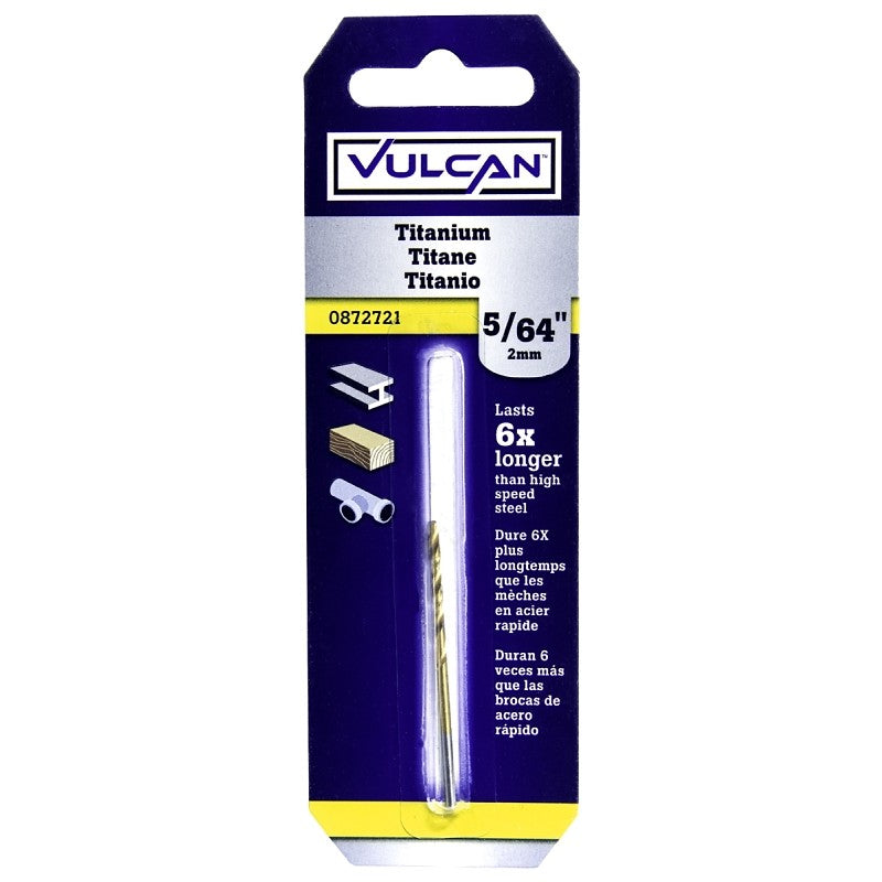 Vulcan 218221OR Jobber Drill Bit, 5/64 in Dia, 2 in OAL, Straight Shank