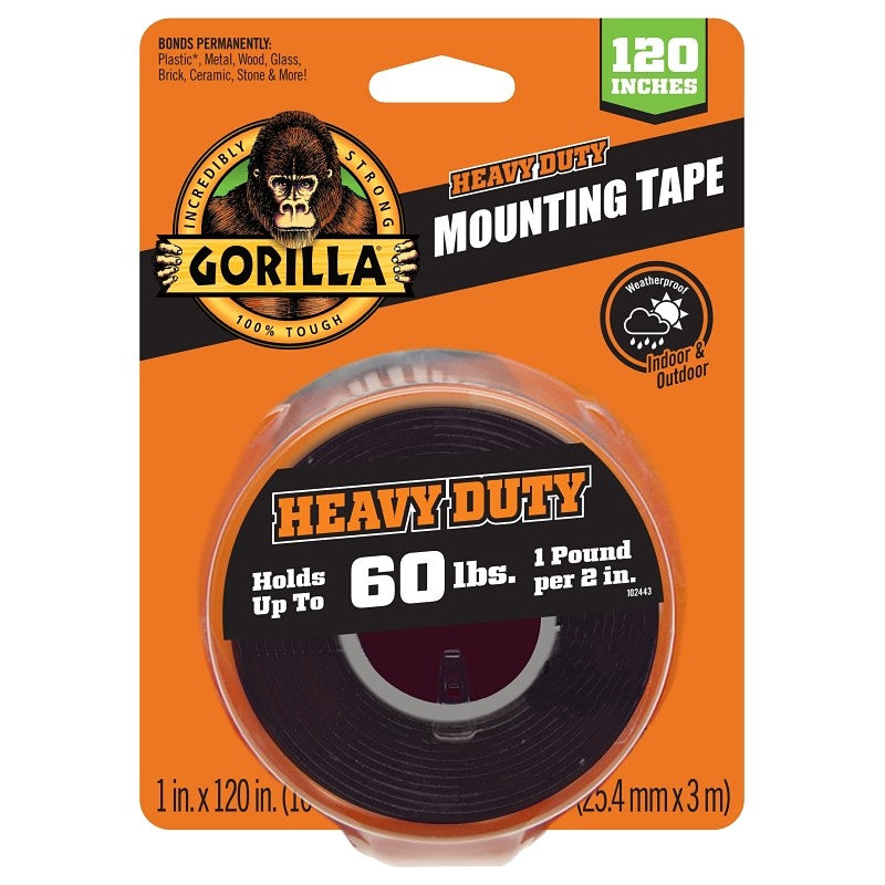Gorilla 102441 Mounting Tape, 120 in L, 1 in W