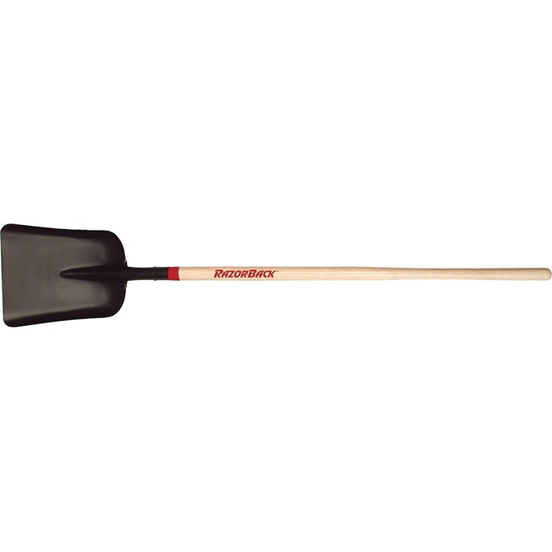 Razor-Back 79805 Scoop Shovel, 11.325 in W Blade, 14-1/2 in L Blade, Steel Blade, Hardwood Handle, Long Handle