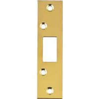 Security Edge Strike Plate 1-1/4 By 4-7/8 Inch Polished Brass