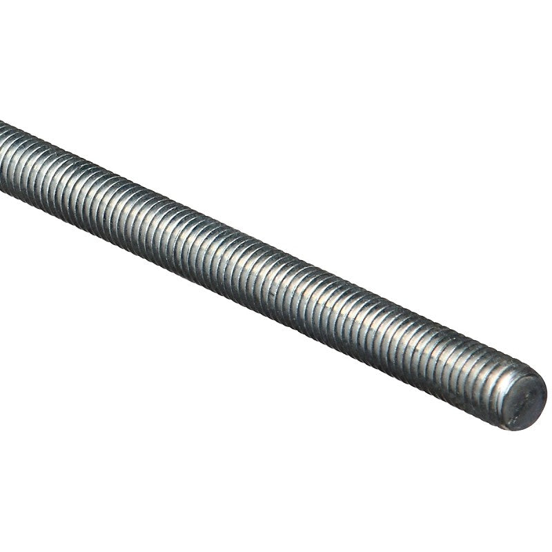 National Hardware N179-440 Threaded Rod, 7/16-14 Thread, 24 in L, A Grade, Steel, Zinc, UNC Thread