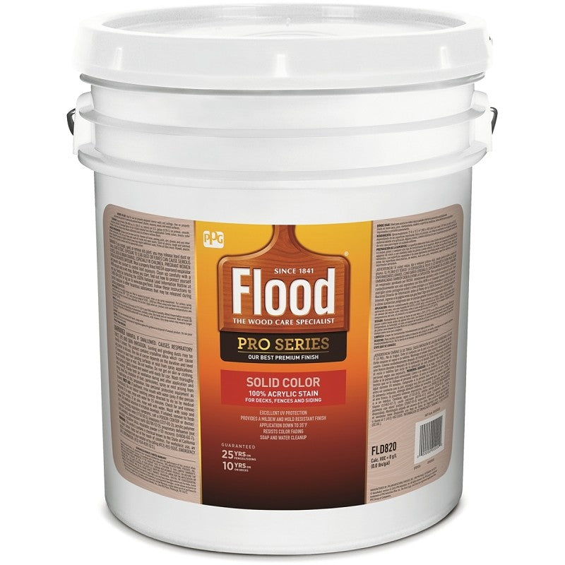 Flood FLD820-05 Wood Stain, White, Liquid, 5 gal