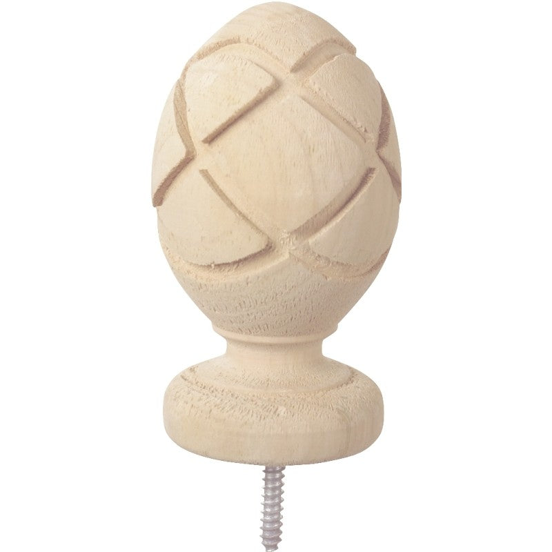 UFP 106092 Post Top, 6-1/4 in H, Pineapple, Pine, White