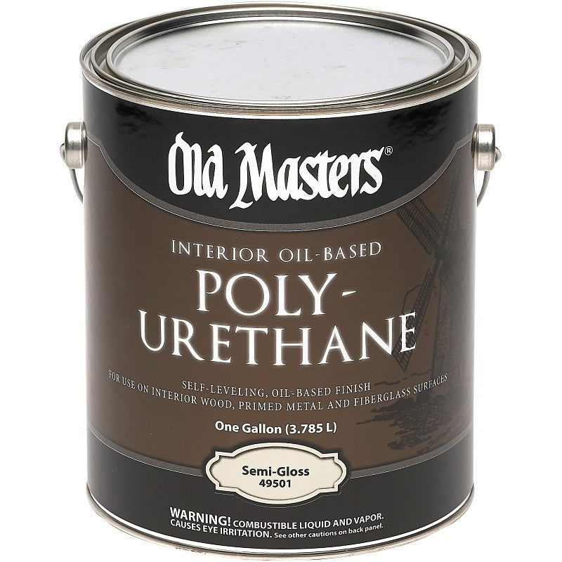 Old Masters 49501 Polyurethane, Semi-Gloss, Liquid, Clear, 1 gal, Can (Pack of 2)