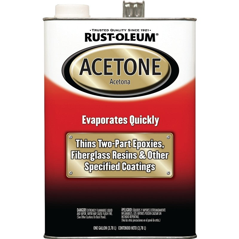 Rust-Oleum 248668 Acetone Thinner, Liquid, Solvent, Clear, 1 gal, Can (Pack of 2)