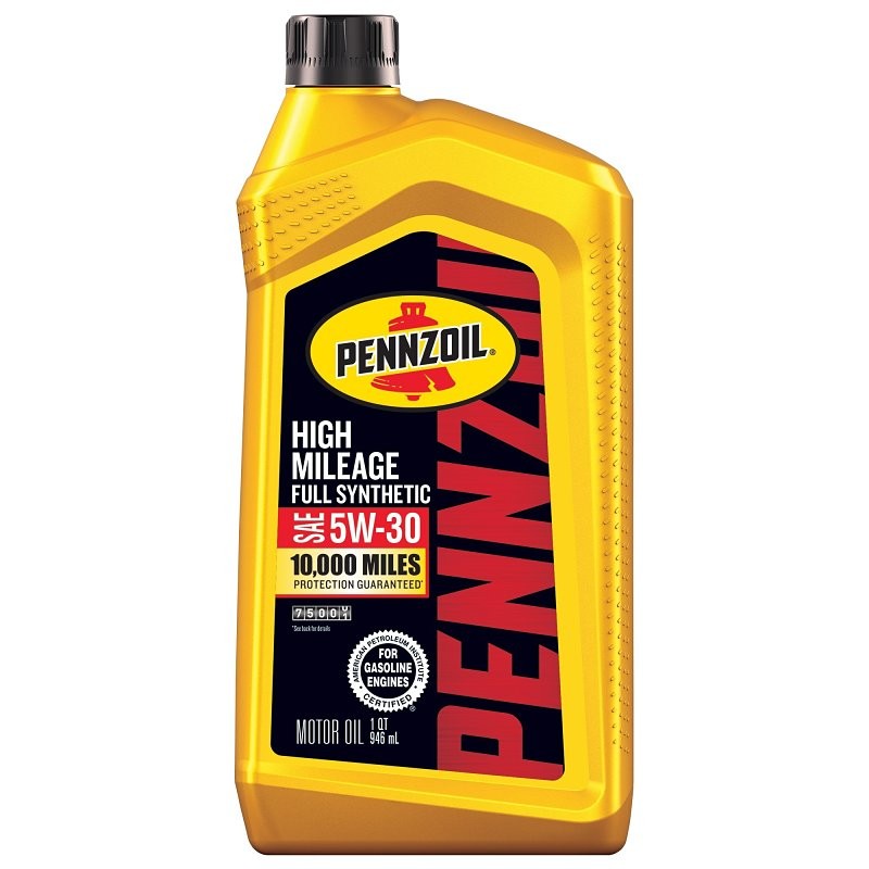 Pennzoil 550069993 High Mileage Full Synthetic Motor Oil, 5W-30, 1 qt Bottle