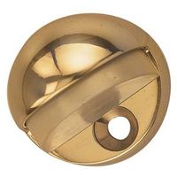 High Rise Dome Floor Mount Door Stop Bright Brass