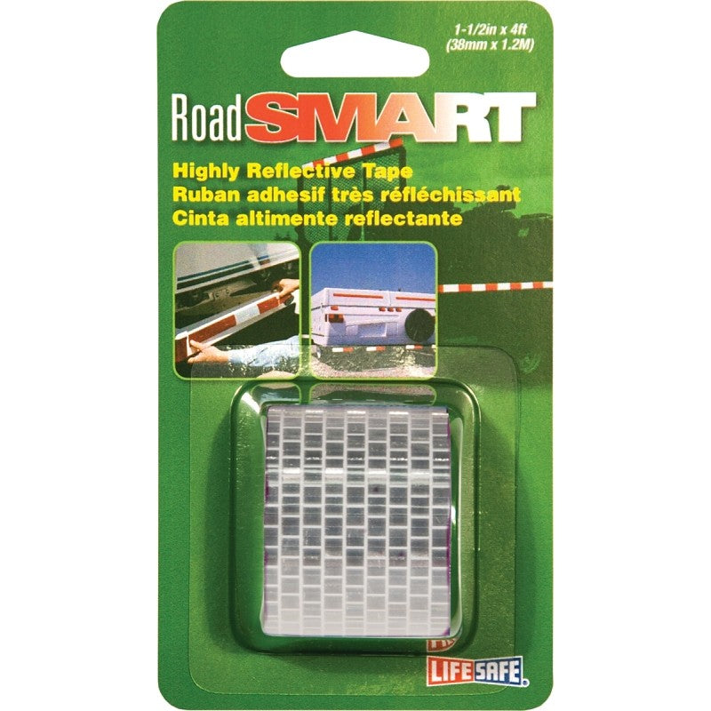 Incom RE802 Reflective Tape, 4 ft L, 1-1/2 in W, Silver