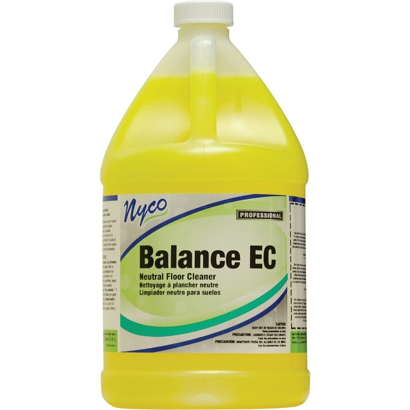 nyco NL158-G4 Floor Cleaner, 1 gal, Liquid, Citrus Lemon, Yellow (Pack of 4)