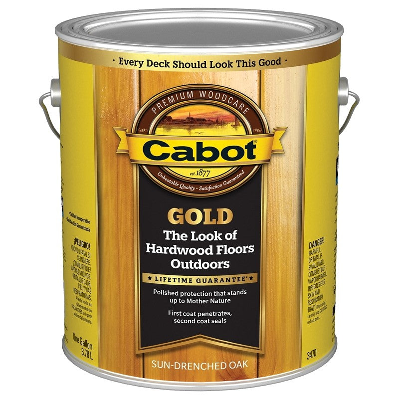 Cabot 140.0003470.007 Wood Conditioning Stain, Gold Satin, Liquid, Sun Drenched Oak, 1 gal, Can (Pack of 4)