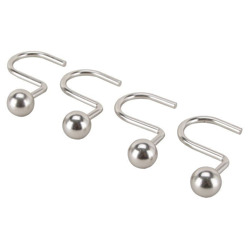 ProSource SD-CBH-SN Ball Shower Curtin Hook, 1-1/16 in Opening, Steel, Brushed Nickel, 1-3/4 in W, 2-7/8 in H