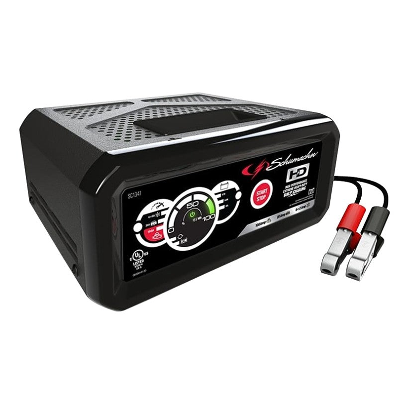 Schumacher SC1341 Battery Charger/Engine Starter, 6 A Continuous, 19.5 A Intermittent Input, 12 V Output, AGM Battery