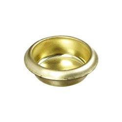 Recessed Finger Grip Cup Pulls 3/4 Inch Bright Brass 4 Pack (POS)