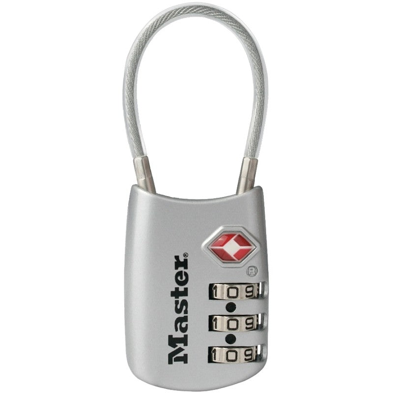 Master Lock 4688D Luggage Lock, 1/8 in Dia Shackle, 1-1/2 in H Shackle, Steel Shackle, Metal Body, 1-3/16 in W Body