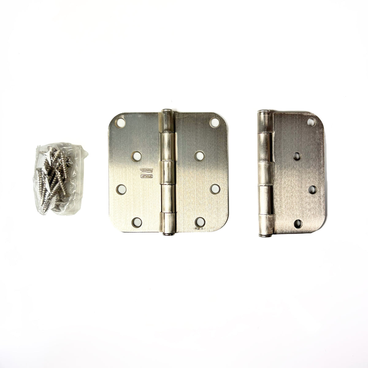Door Hinges 4 Inch 5/8 Radius Satin Nickel 2 Pack