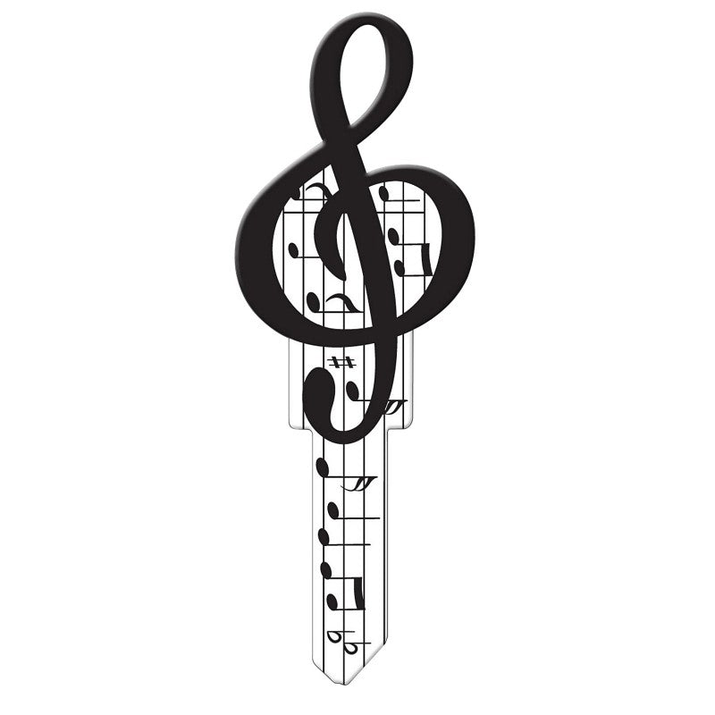 Lucky Line Key Shapes Series B125S Key Blank, Music, Brass, Enamel-Coated, For: Schlage Locks (Pack of 5)
