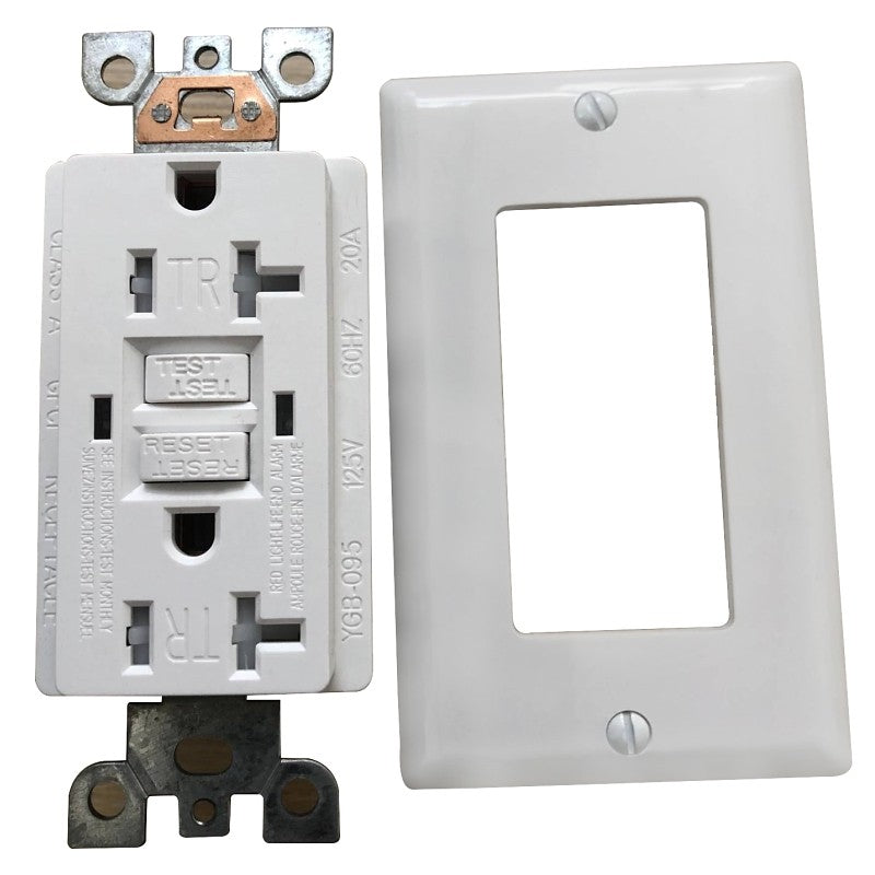Genmax TR20WST GFCI Receptacle/Outlet, 20 A, White