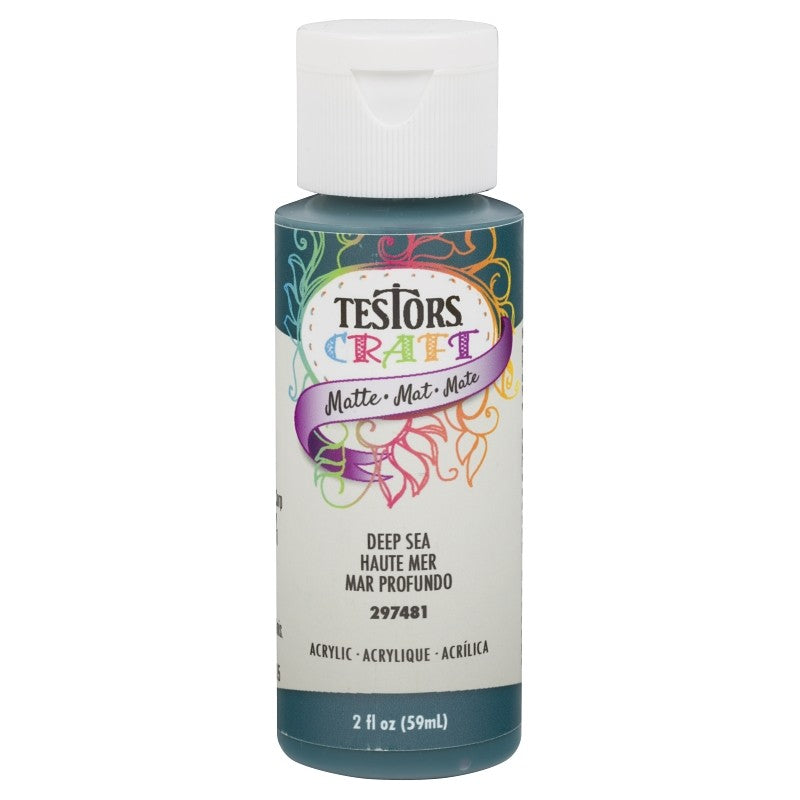 Testors 297481 Craft Paint, Matte, Deep Sea, 2 oz, Bottle