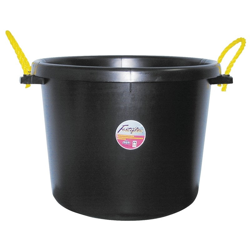 Fortex-Fortiflex MB-70BX Barn Bucket, 70 qt Volume, Polyethylene/Rubber, Black
