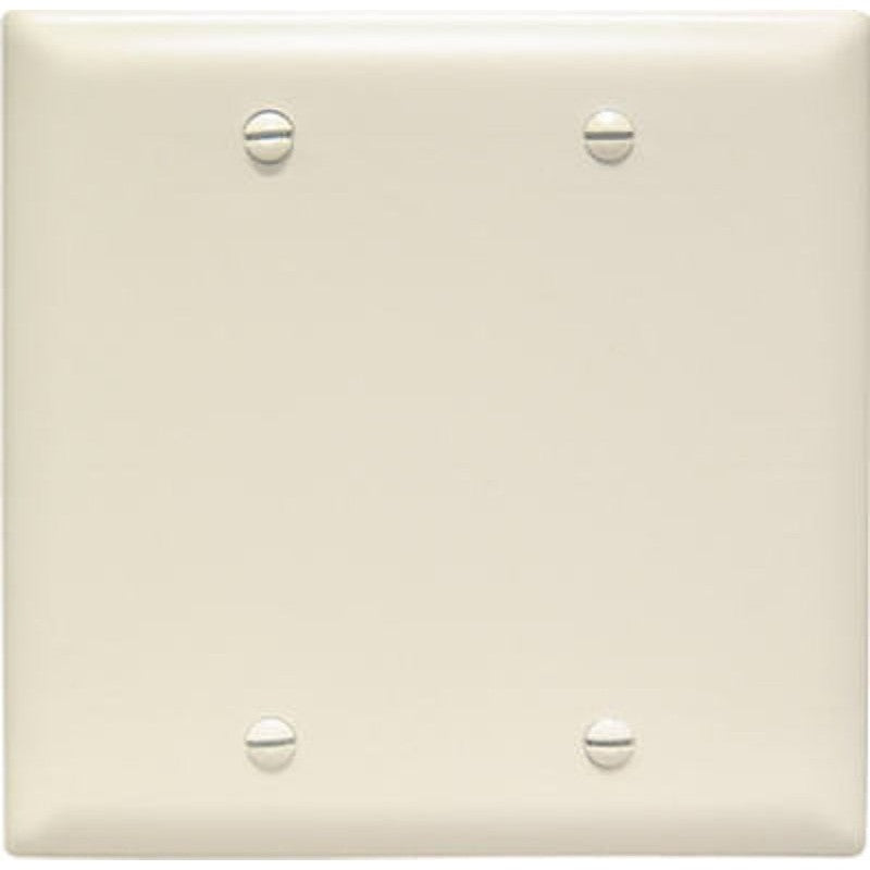 Legrand TP23LACC12 Blank Wallplate, 4.68 in L, 4-3/4 in W, 0.07 in Thick, 2 -Gang, Nylon, Light Almond