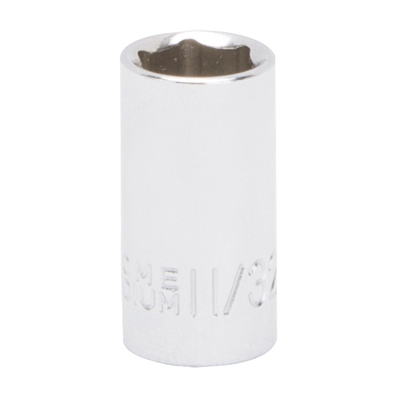 Vulcan MT6484042 Drive Socket, 11/32 in Socket, 1/4 in Drive, 6-Point, Chrome Vanadium Steel, Chrome
