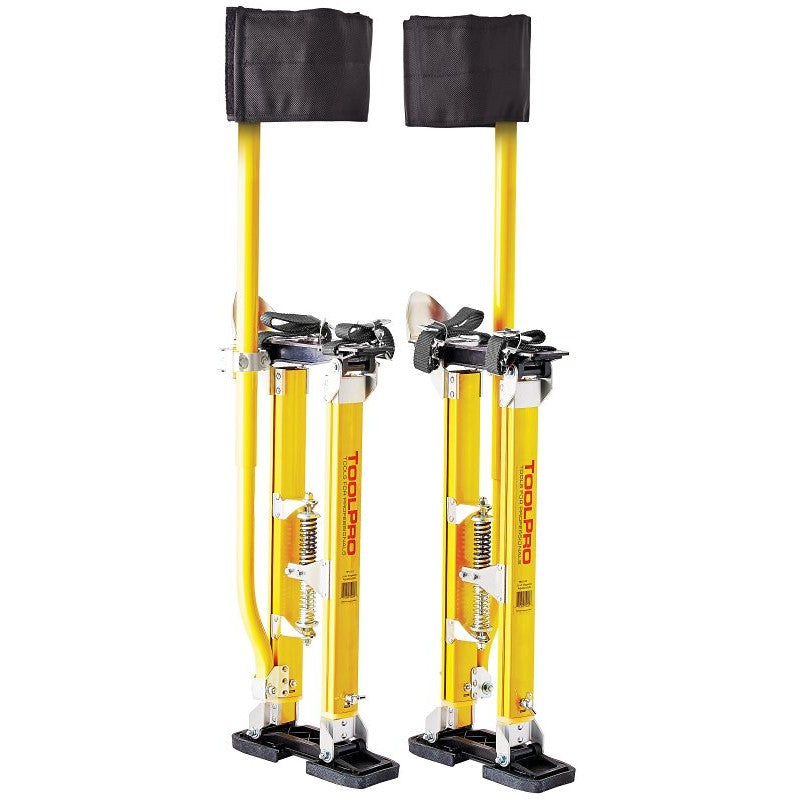 Toolpro TP02440 Adjustable Stilts, 225 lb, 24 in Min H, 40 in Max H, Magnesium, Yellow (Pack of 2)