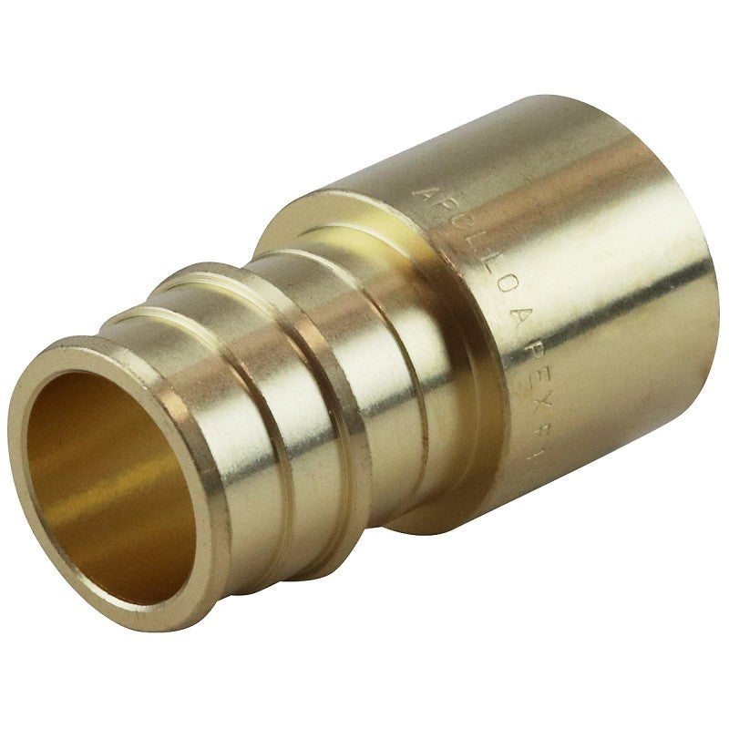 Apollo EPXFS3434 Pipe Adapter, 3/4 in, PEX-A Barb x Sweat, Brass, 200 psi Pressure, 25/CT