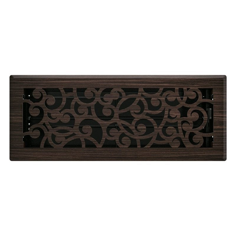 Imperial RG3366 Wonderland Design Decorative Floor Register, 12 in L, 4 in W, Steel, Oil-Rubbed Bronze
