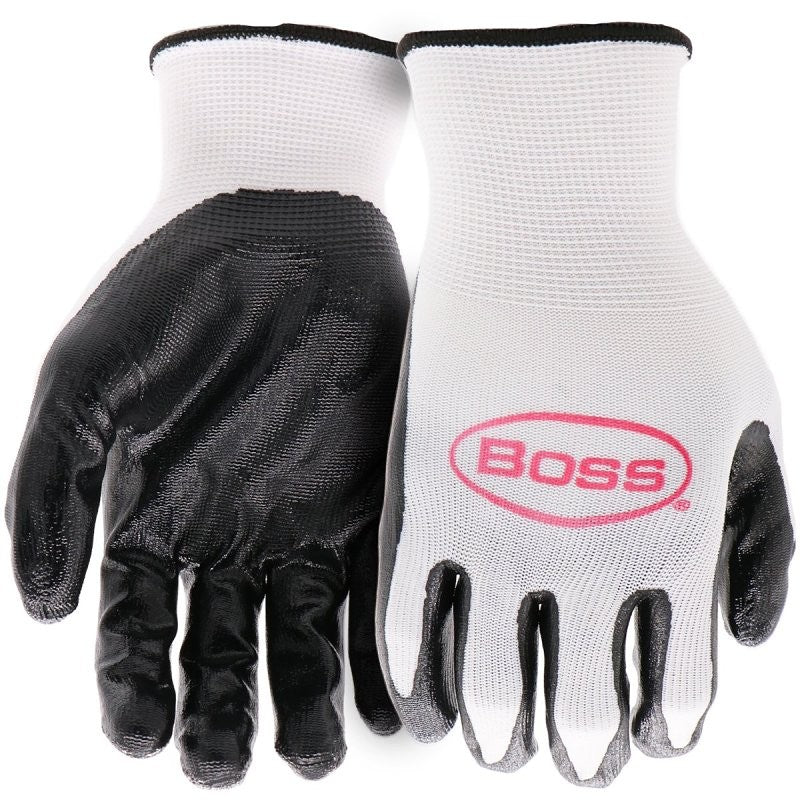 Boss Grip Series B31091-L-5P Coated Gloves, Men's, L, 8 to 8-3/8 in L, Elastic Knit Wrist Cuff, Nitrile Coating