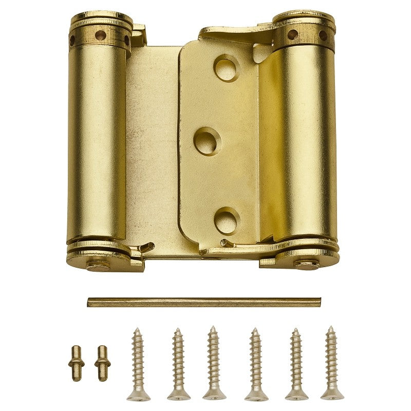 National Hardware N100-049 Spring Hinge, Steel, Satin Brass, Surface Mounting, 12 lb