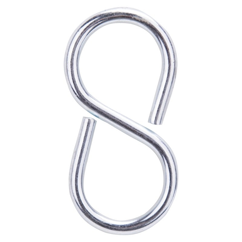 ProSource LR-374-PS S-Hook, 25 lb Working Load, 3.5 mm Dia Wire, Steel, Zinc (Pack of 20)