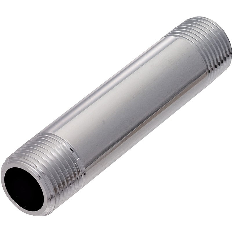 Plumb Pak PP33-40PCLF Pipe Nipple, 1/2 in, IPS, Brass, Chrome, 4 in L