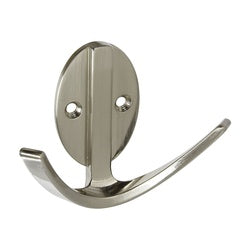 Modern Double Robe Hook 3 Inch Satin Nickel (POS)