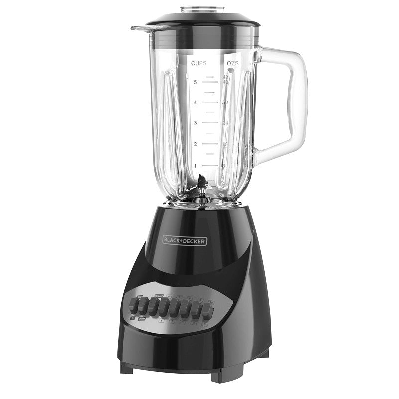 Black+Decker BL2010BG Countertop Blender, 40 oz Bowl, 550 W, 10-Speed, Plastic, Black, Glass Bowl