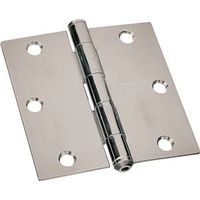 Removable Pin Broad Hinge 2-1/2 By 2-1/2 Inch Zinc Plated Steel