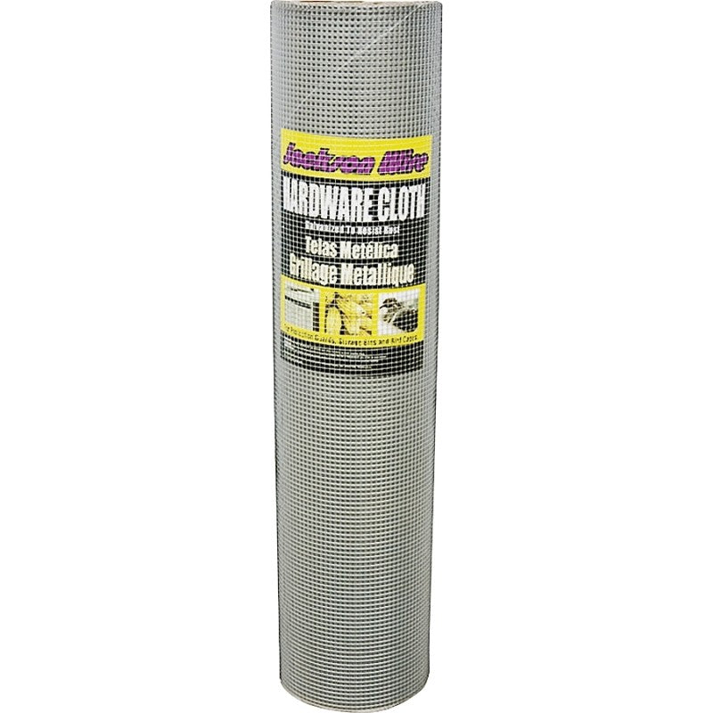 Jackson Wire 11 03 36 13 Hardware Cloth, 100 ft L, 24 in W, 19 Gauge, 1/2 x 1/2 in Mesh, Galvanized