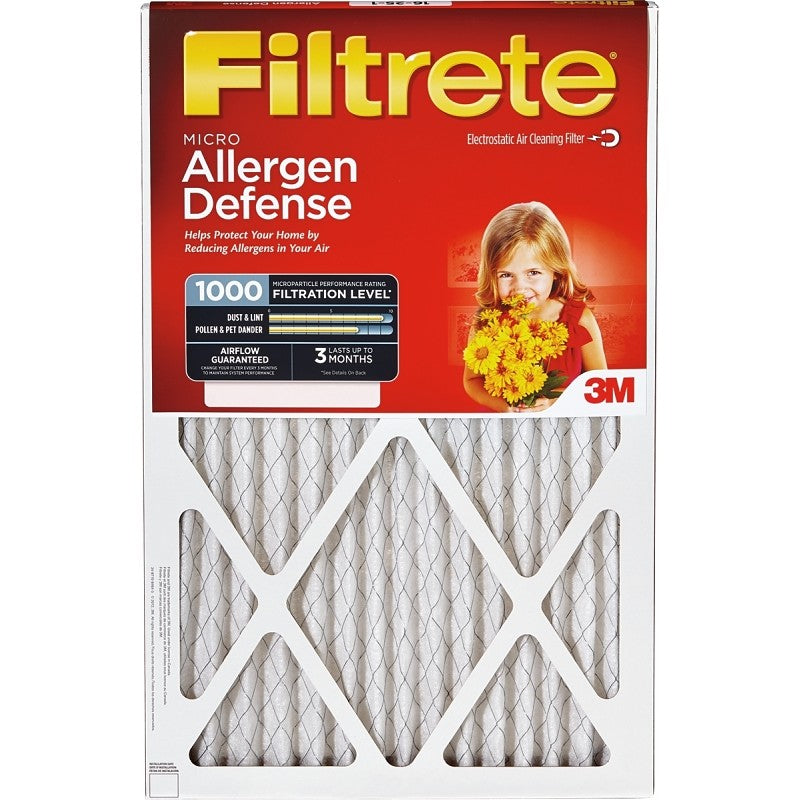 Filtrete 9801-2PK-HDW Air Filter, Electrostatic, 1 in Thick, 25 in L, 16 in W, 11 MERV, 1000 um MPR (Pack of 3)