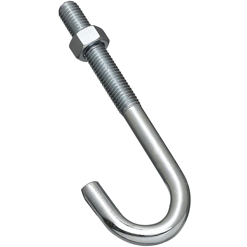 National Hardware 2195BC Series N232-975 J-Bolt, 1/2-13 Thread, 3 in L Thread, 6 in L, 425 lb Working Load, Steel, Zinc