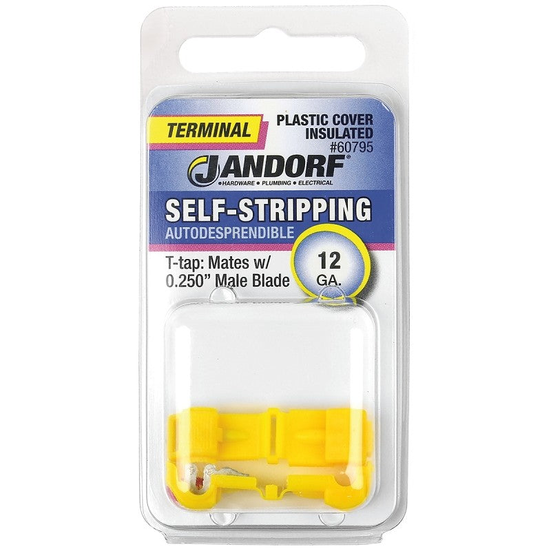 Jandorf 60795 Terminal, 12 AWG Wire, Plastic Insulation, Copper Contact, Yellow