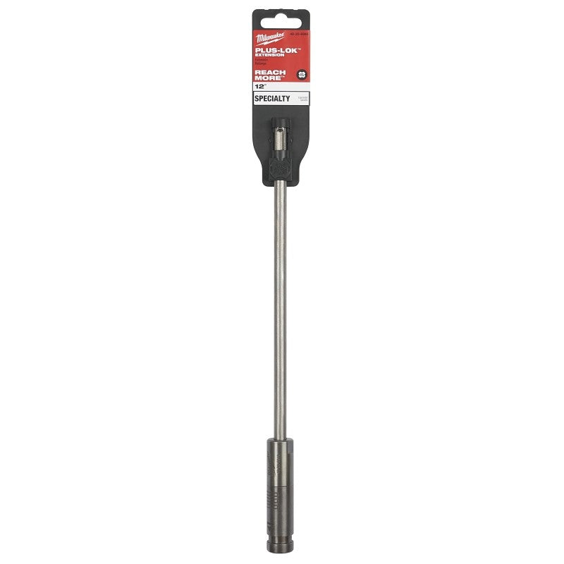 Milwaukee PLUS-LOK 48-20-6940 Drill Bit Extension, 7/8 in Drive, 25/64 in Shank, SDS Plus Shank, 12 in L, Steel